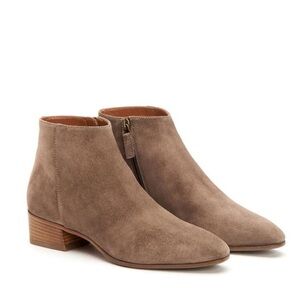 Aquatalia Fuoco Suede Ankle Boots Block Heel